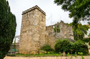 Ruins at the public garden of Evora in Portugal