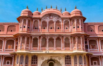 Walls of City Palace in Jaipur - Rajasthan State of India
