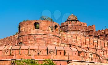 Delhi Gate of Agra Fort. UNESCO world heritage site in Uttar Pradesh, India