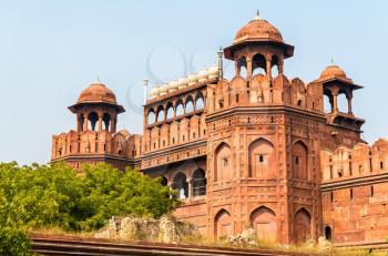 Delhi Gate of Red Fort in Delhi. A UNESCO world heritage site in India