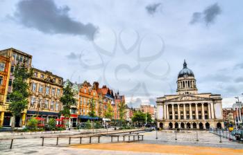Old Market Square with City Council House in Nottingham, England