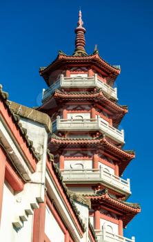 Pagoda at Po Fook Hill Columbarium in Hong Kong, China