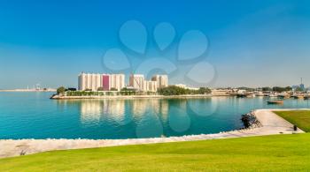 View of Flour Mills in Doha, the capital of Qatar. The Middle East