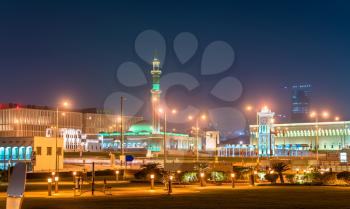 Al Shouyoukh Mosque and Clock Tower in Doha, the capital of Qatar. The Middle East