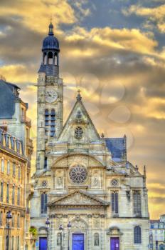 View of the Saint Etienne du Mont Church in Paris, France