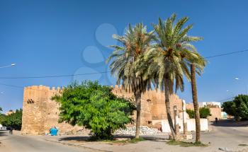Buildings in the old town of Tozeur, Tunisia. North Africa