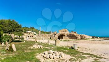Ruins of the Baths of Antoninus in Carthage - Tunis, Tunisia