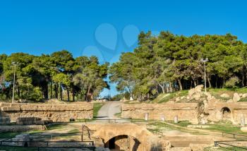 The Carthage Amphitheater, an acient Roman amphitheater in Tunis - Tunisia
