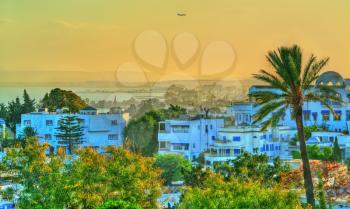 View of Sidi Bou Said, a town near Tunis in Tunisia