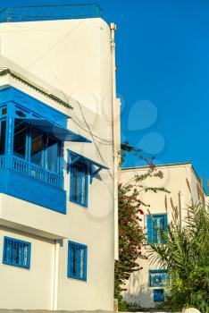 Traditional blue and white houses in Sidi Bou Said, Tunisia