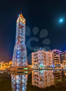 Clock Tower on Square of 11 January 2011 in Tunis, the capital of Tunisia. North Africa