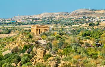 Panorama of the Valley of the Temples, a UNESCO World Heritage Site at Agrigento - Sicily, Italy