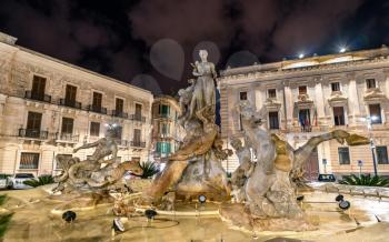 Fountain of Diana in Syracuse - Sicily, Italy