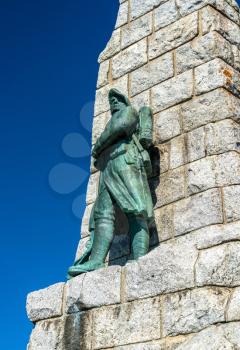 Monument to the Diables Bleus on top of the Grand Ballon. The highest mountain in the Vosges - Alsace, France