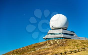 Air traffic control radar station on top of the Grand Ballon. The highest mountain in the Vosges - Alsace, France