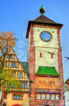 Schwabentor, a medieval city gate in Freiburg im Breisgau - Baden-Wurttemberg, Germany