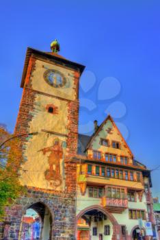 Schwabentor, a medieval city gate in Freiburg im Breisgau - Baden-Wurttemberg, Germany