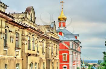 Historic buildings at Holy Dormition Pochayiv Lavra in Ternopil Oblast, Ukraine