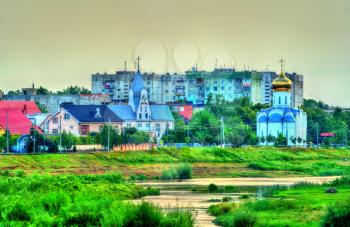 View of Mukachevo town with its churches - Transcarpatia, Ukraine