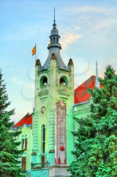 Town Hall of Mukachevo in Zakarpattia Oblast, Ukraine