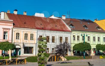 Traditional buildings in the old town of Presov in Slovakia