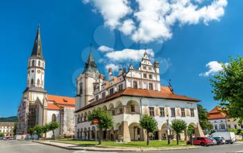 Old Town Hall and St. James church in Levoca. A UNESCO wold heritage site in Slovakia