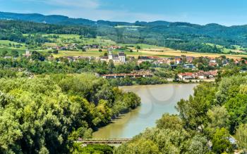 View of the Danube river from Melk Abbey. Wachau Valley, Austria