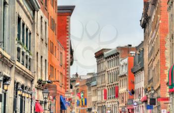 Buildings on St Paul street in Old Montreal - Quebec, Canada