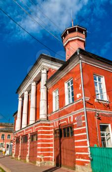 Historic Fire Station with watchtower in Uglich, Yaroslavl Oblast of Russia