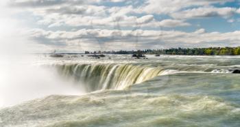 Horseshoe or Canadian Falls at Niagara Falls on the Canada-US border