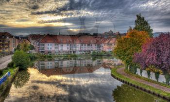 Marne - Rhine Canal in Saverne autumn evening