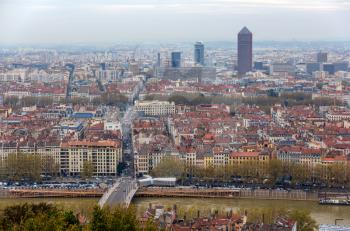 View of Lyon from Fourviere hill - France