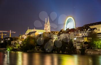 View of Basel embankment with the Cathedral - Switzerland