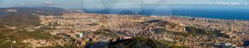 Panorama of Barcelona from the top of Sagrat Cor temple