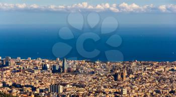 View of Barcelona with Sagrada Familia and Torre Agbar