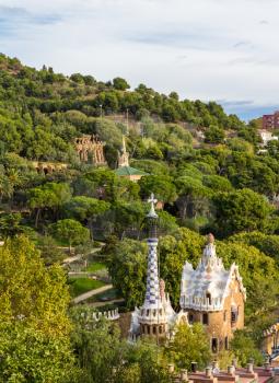 View of Park Guell in Barcelona - Spain