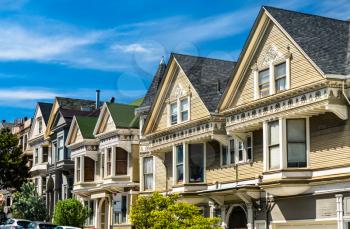 Traditional Victorian houses in San Francisco - California, United States