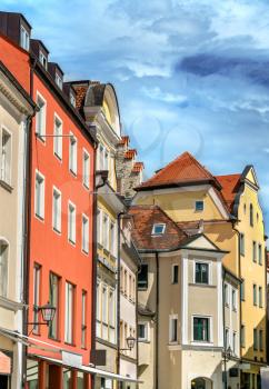 Buildings in the Old Town of Regensburg - Bavaria. UNESCO world heritage site in Germany
