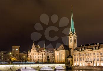 Old town of Zurich at night - Switzerland