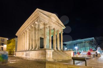 Maison Carree, a Roman temple in Nimes, France