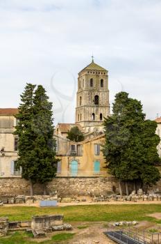 View of the Church of St. Trophime in Arles - France, Provence-Alpes-Cote d'Azur