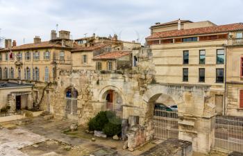 Ruins of roman theatre in Arles - UNESCO heritage site in France