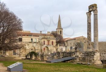 Ruins of roman theatre in Arles - France