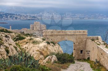 Ancient castle on Frioul island near Marseille, France