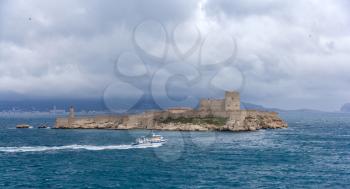 View of If castle in Mediterranean sea - France