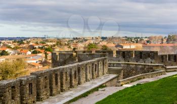 View of Carcassonne from the fortress - Languedoc, France