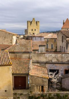 Inside Carcassonne fortified city - France