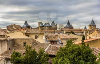 View of the medieval city of Carcassonne - France
