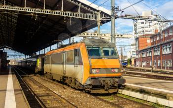 Electric locomotive at Toulouse station - France