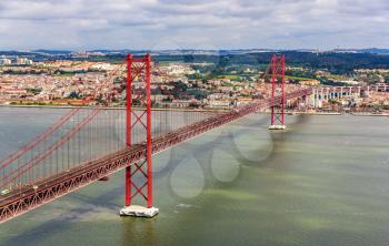 View on the 25 de Abril Bridge - Lisbon, Portugal